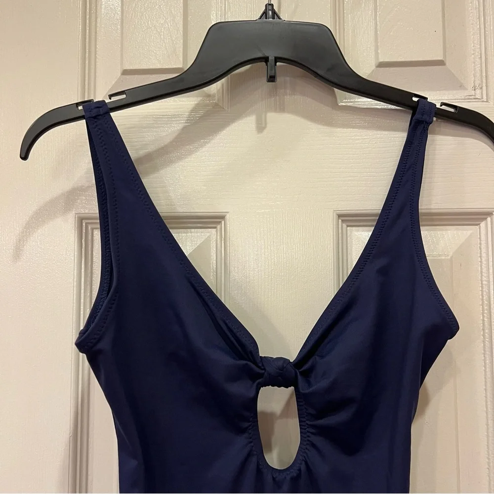 Eberjey So Solid Calysta One Piece Swimsuit Cut Out Navy Size Small